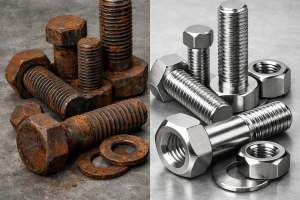 مقایسه پیچ و مهره فولادی و استیل ضد زنگ پرشین بولت